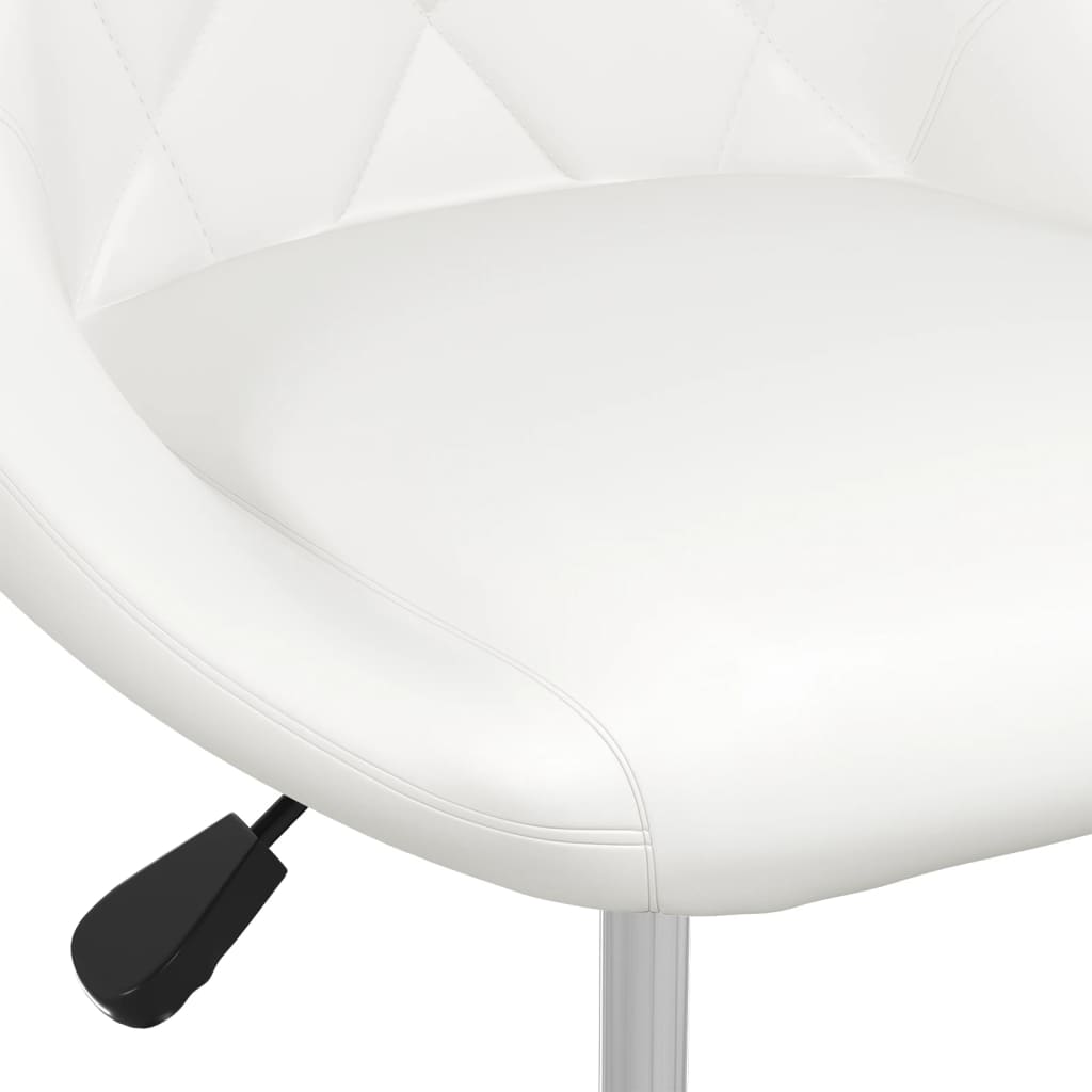 Valgomojo kėdės, 6vnt., baltos spalvos, dirbtinė oda