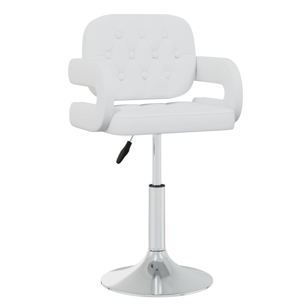 Pasukamos valgomojo kėdės, 4vnt., baltos spalvos, dirbtinė oda