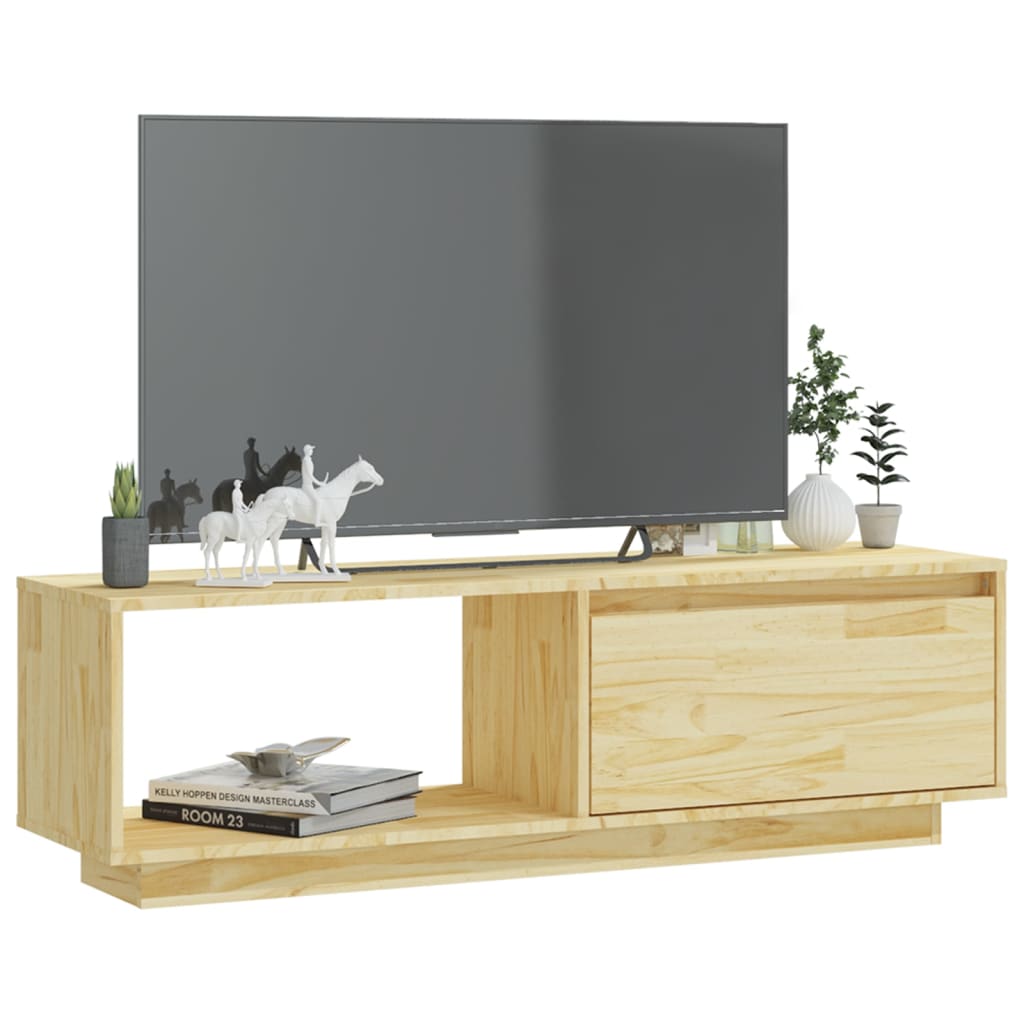 Televizoriaus spintelė, 110x30x33,5cm, pušies medienos masyvas
