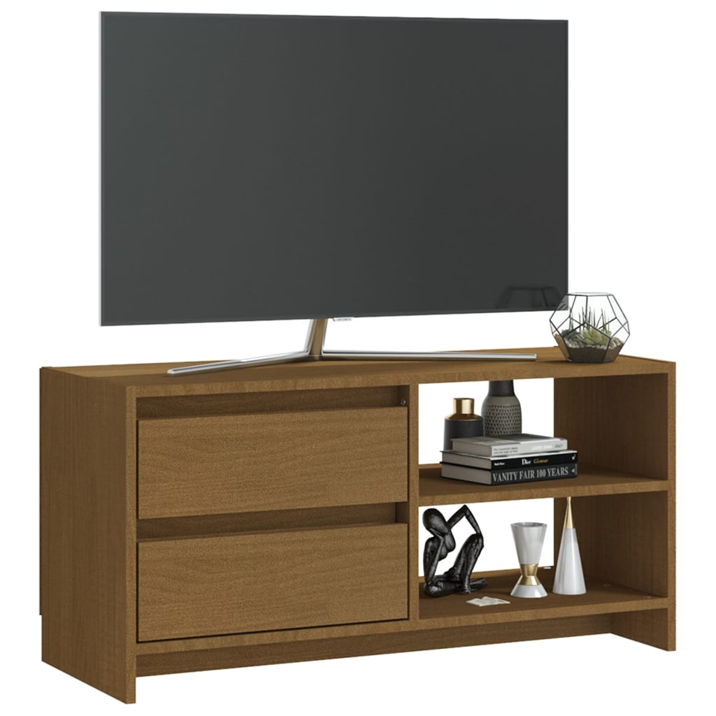 Televizoriaus spintelė, medaus ruda, 80x31x39cm, pušies masyvas
