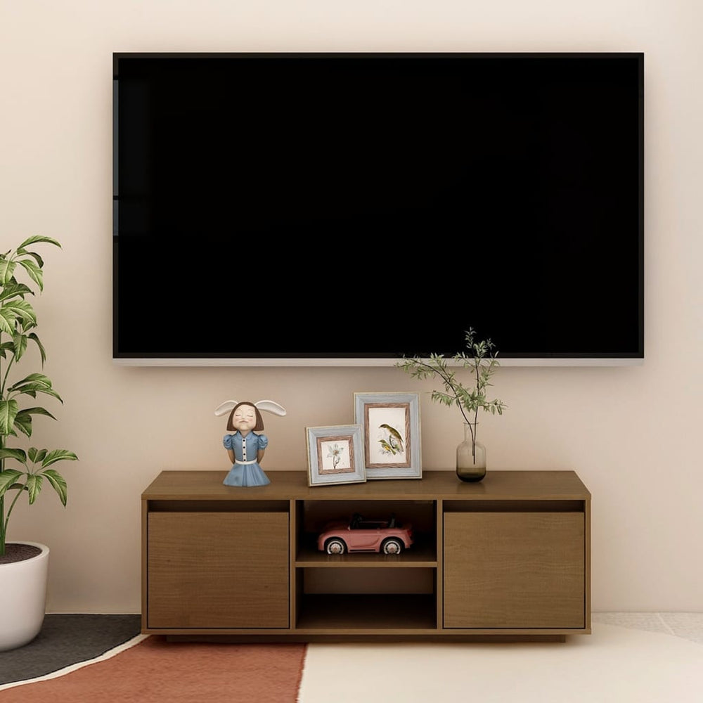 Televizoriaus spintelė, medaus ruda, 110x30x40cm, pušis