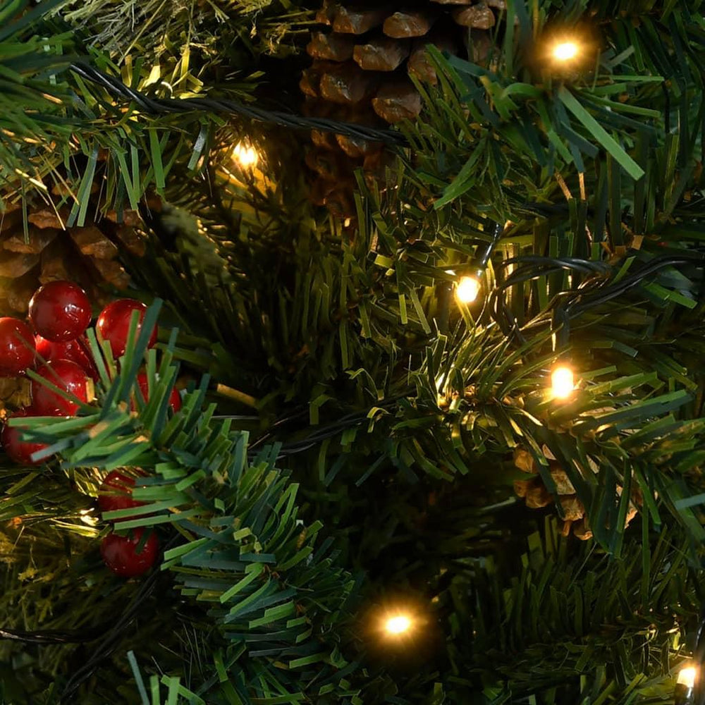 Kalėdų eglutė su LED/kankorėžiais, žalia, 150cm, PVC ir PE