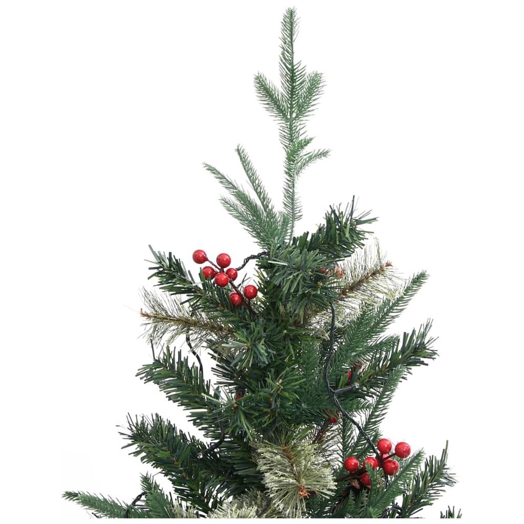 Kalėdų eglutė su LED/kankorėžiais, žalia, 150cm, PVC ir PE