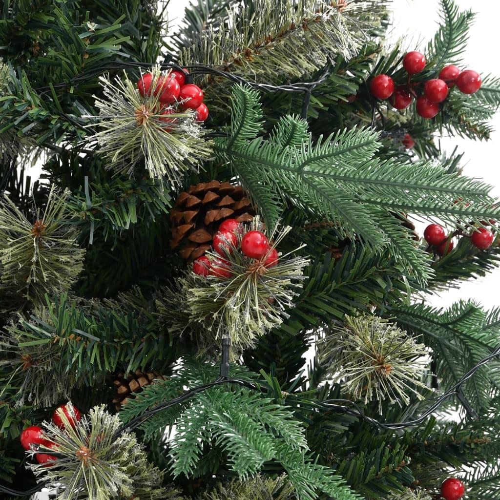 Kalėdų eglutė su LED/kankorėžiais, žalia, 150cm, PVC ir PE