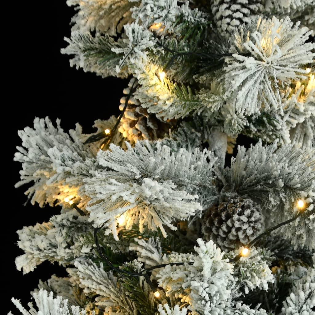 Kalėdų eglutė su sniegu/LED/kankorėžiais, 225cm, PVC ir PE