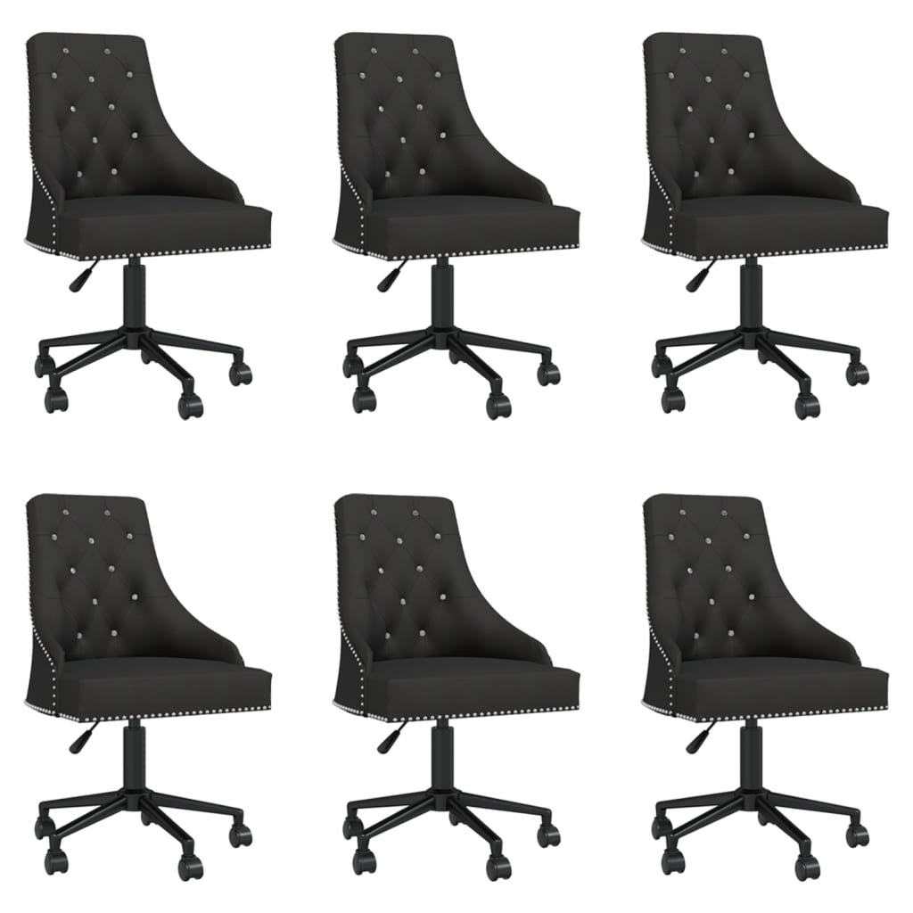Pasukamos valgomojo kėdės, 6vnt., juodos spalvos, aksomas