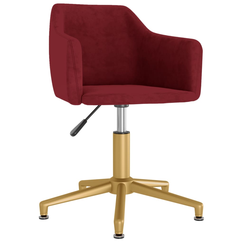 Pasukama biuro kėdė, raudonojo vyno spalvos, aksomas (331270)