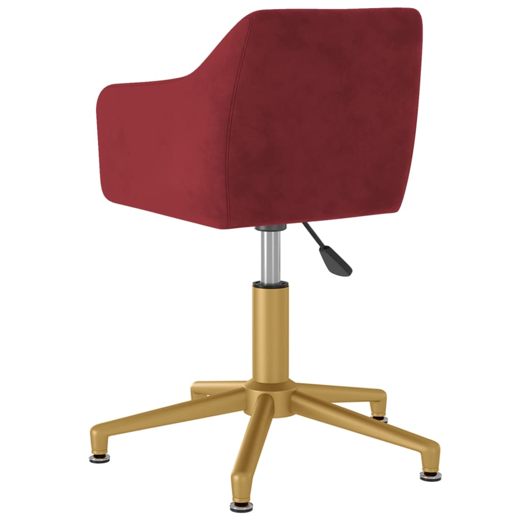 Pasukama biuro kėdė, raudonojo vyno spalvos, aksomas (331270)