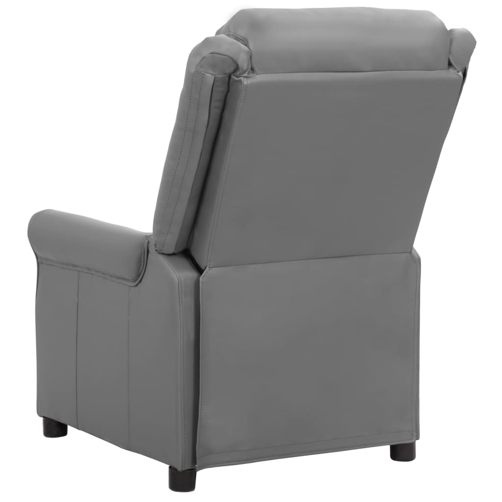 Pakeliamas atlošiamas krėslas, pilkos spalvos, dirbtinė oda