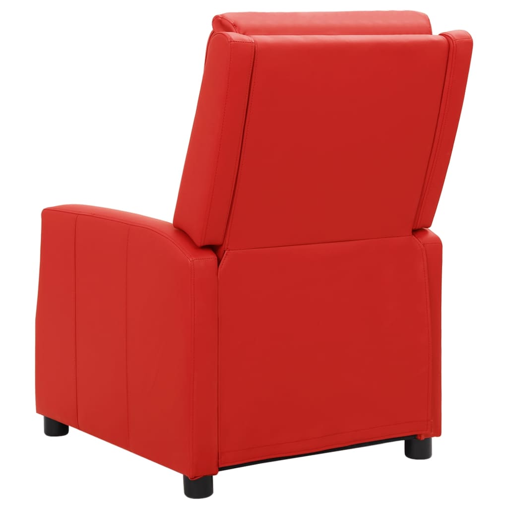 Pakeliamas atlošiamas krėslas, raudonos spalvos, dirbtinė oda