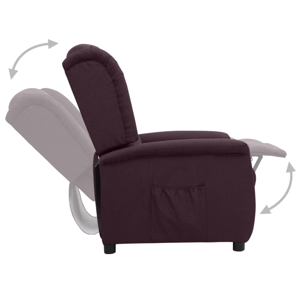 Pakeliamas atlošiamas krėslas, violetinės spalvos, audinys