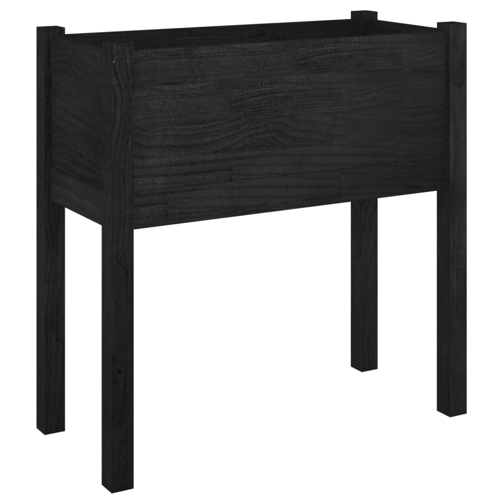 Sodo loveliai, 2vnt., juodi, 70x31x70cm, pušies masyvas