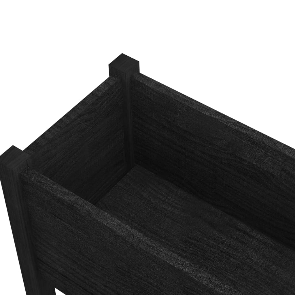Sodo loveliai, 2vnt., juodi, 70x31x70cm, pušies masyvas