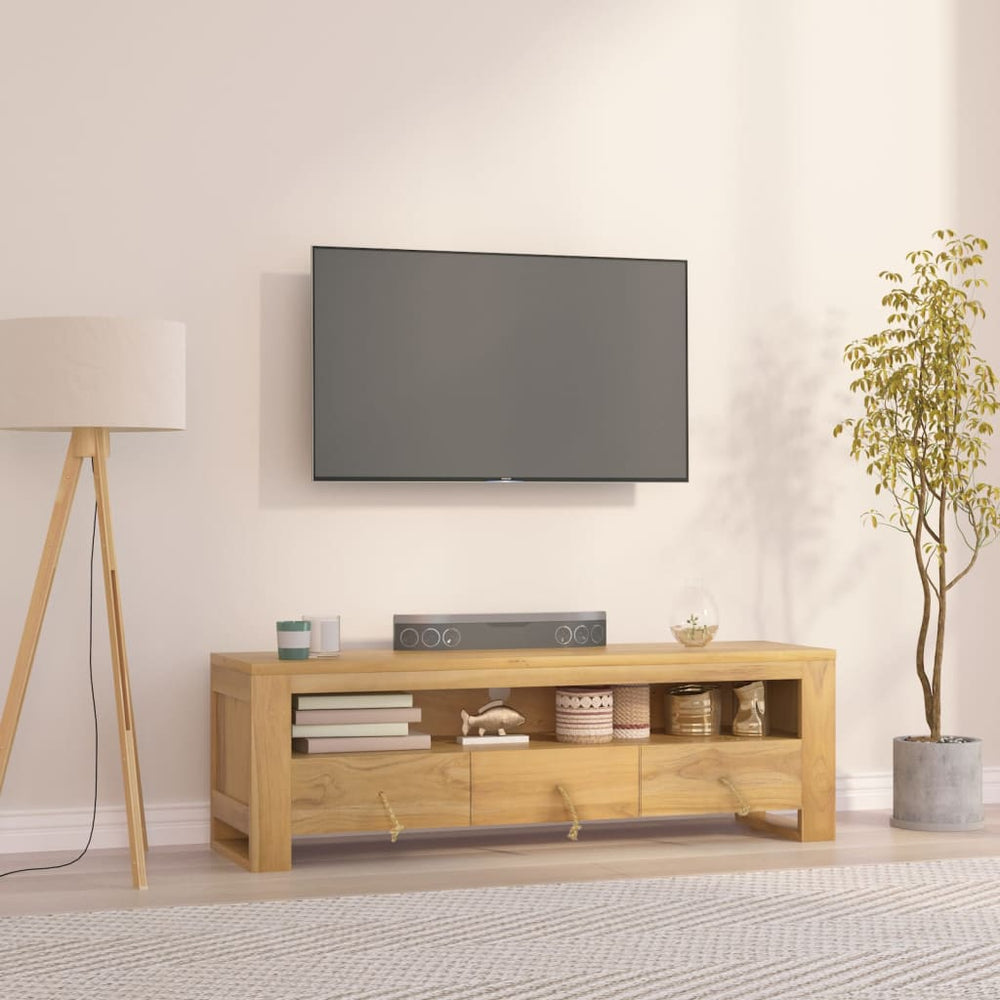 Televizoriaus spintelė, 110x30x35cm, tikmedžio medienos masyvas