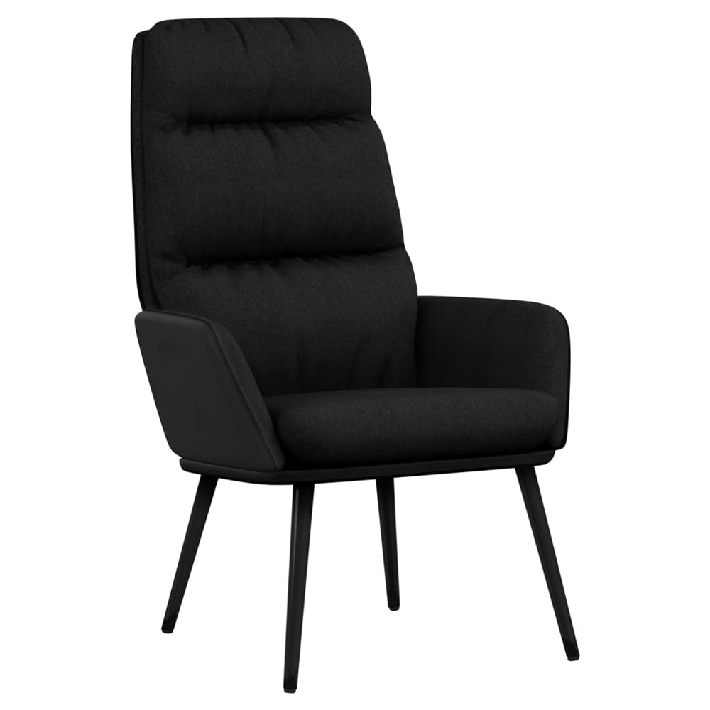 Poilsio kėdė, juodos spalvos, audinys