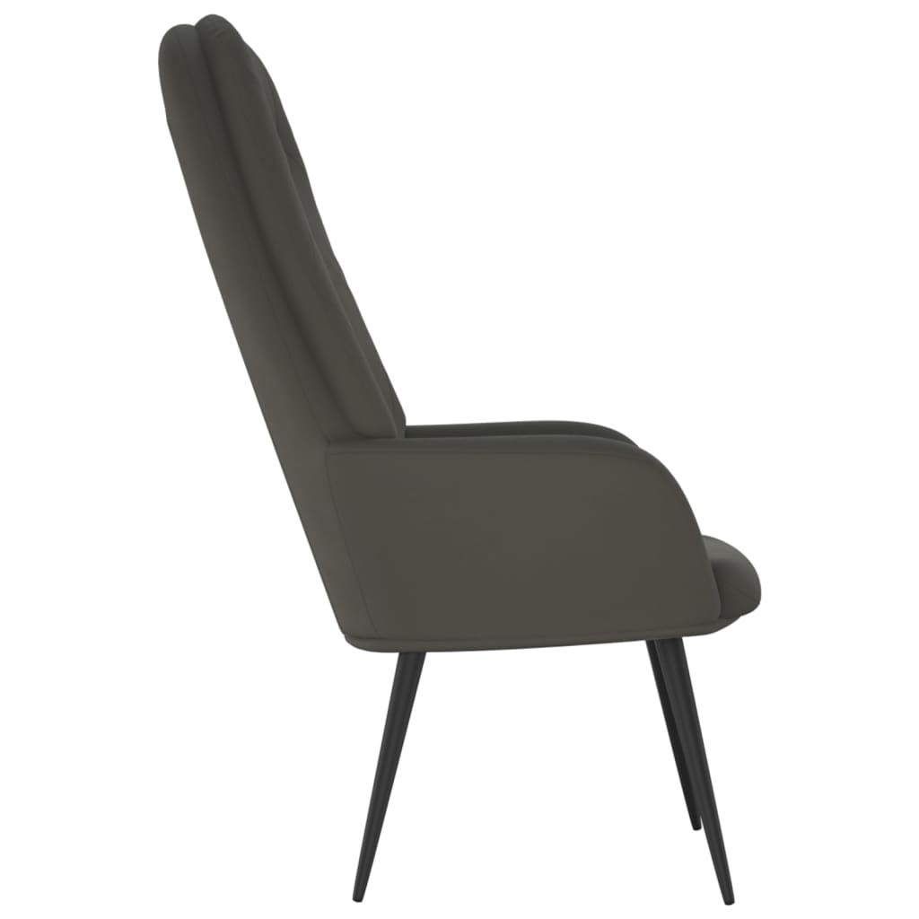 Poilsio kėdė, tamsiai pilkos spalvos, aksomas