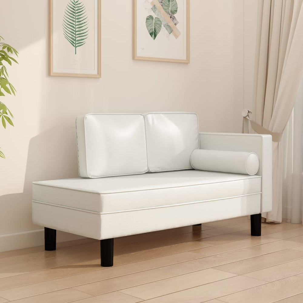Dvivietė sofa–lova, kreminės spalvos, dirbtinė oda