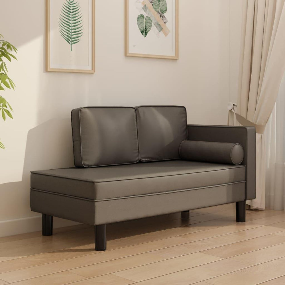 Dvivietė sofa–lova, pilkos spalvos, dirbtinė oda