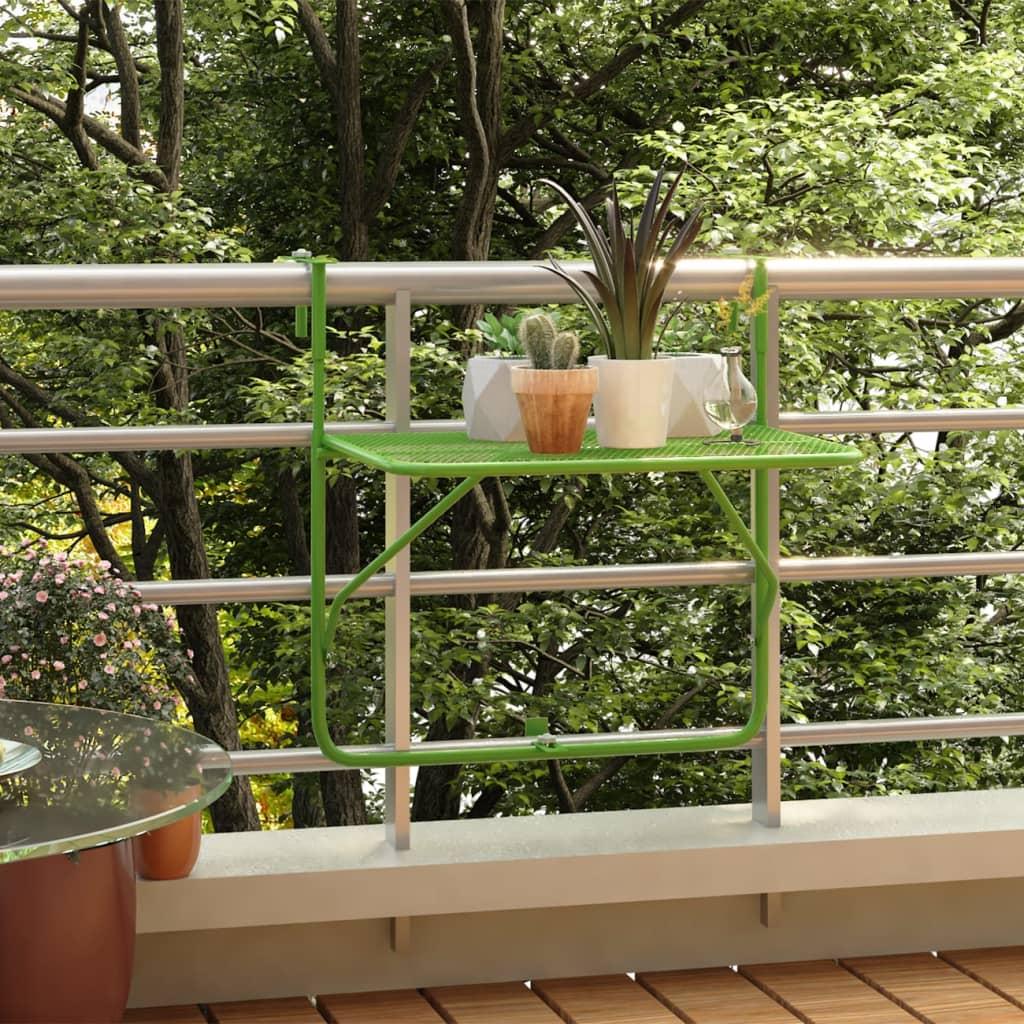 Balkono staliukas, žalios spalvos, 60x40cm, plienas