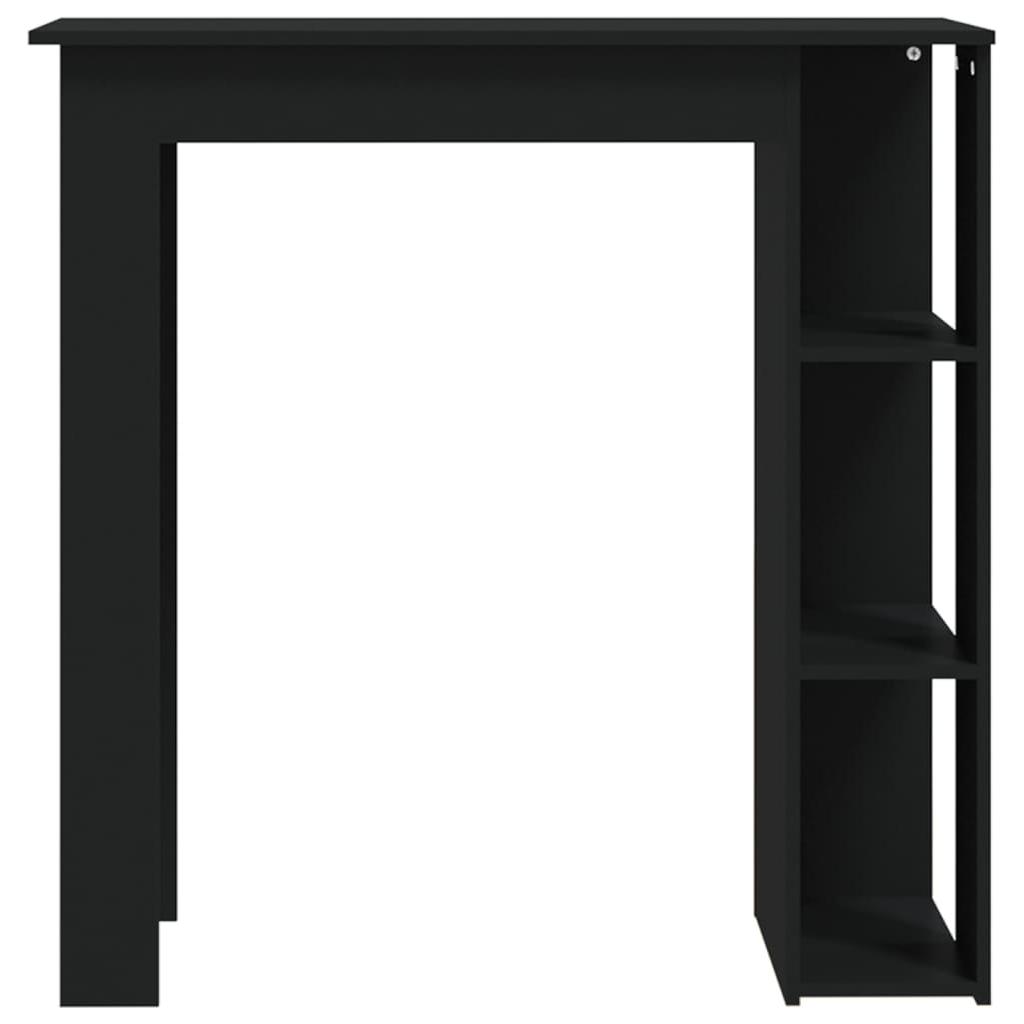 Baro stalas su lentyna, juodos spalvos, 102x50x103,5cm, MDP