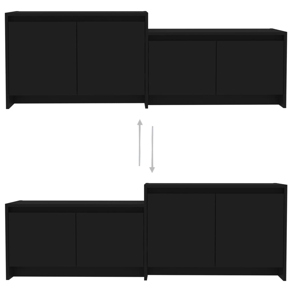 Televizoriaus spintelė, juodos spalvos, 146,5x35x50cm, MDP