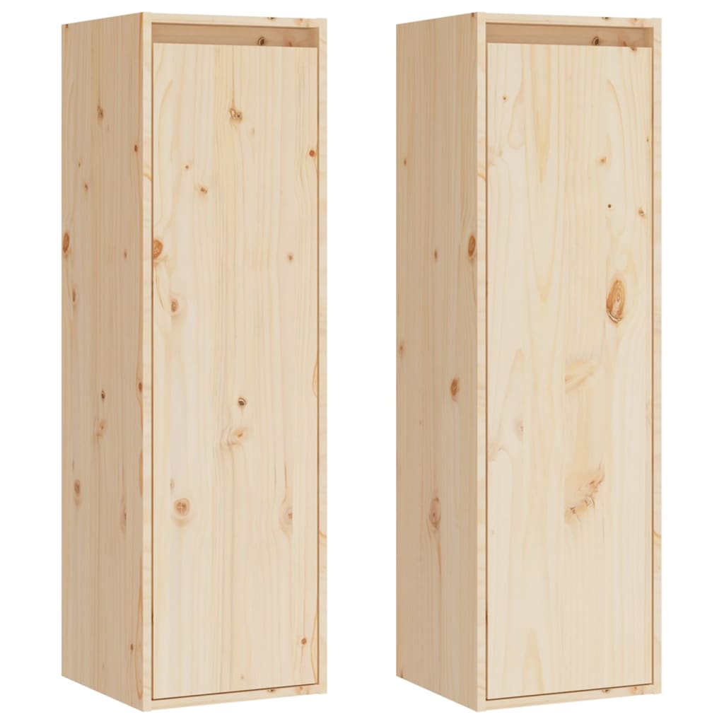 Sieninės spintelės, 2vnt., 30x30x100cm, pušies medienos masyvas