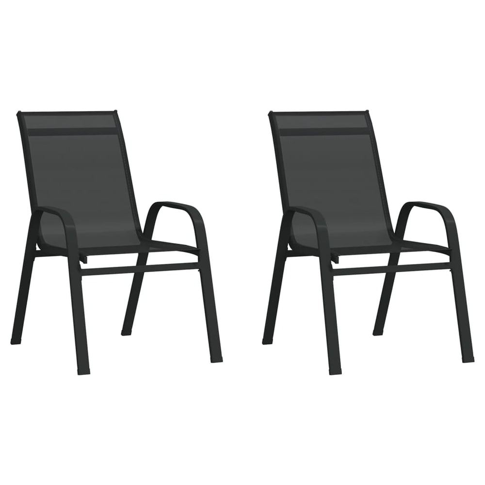 Sudedamos sodo kėdės, 2vnt., juodos, tekstileno audinys