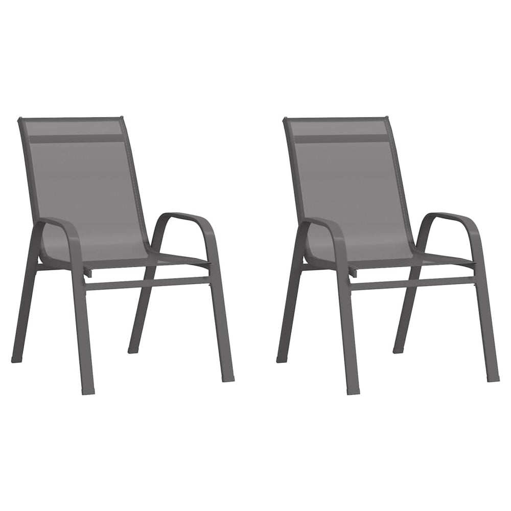 Sudedamos sodo kėdės, 2vnt., pilkos, tekstileno audinys