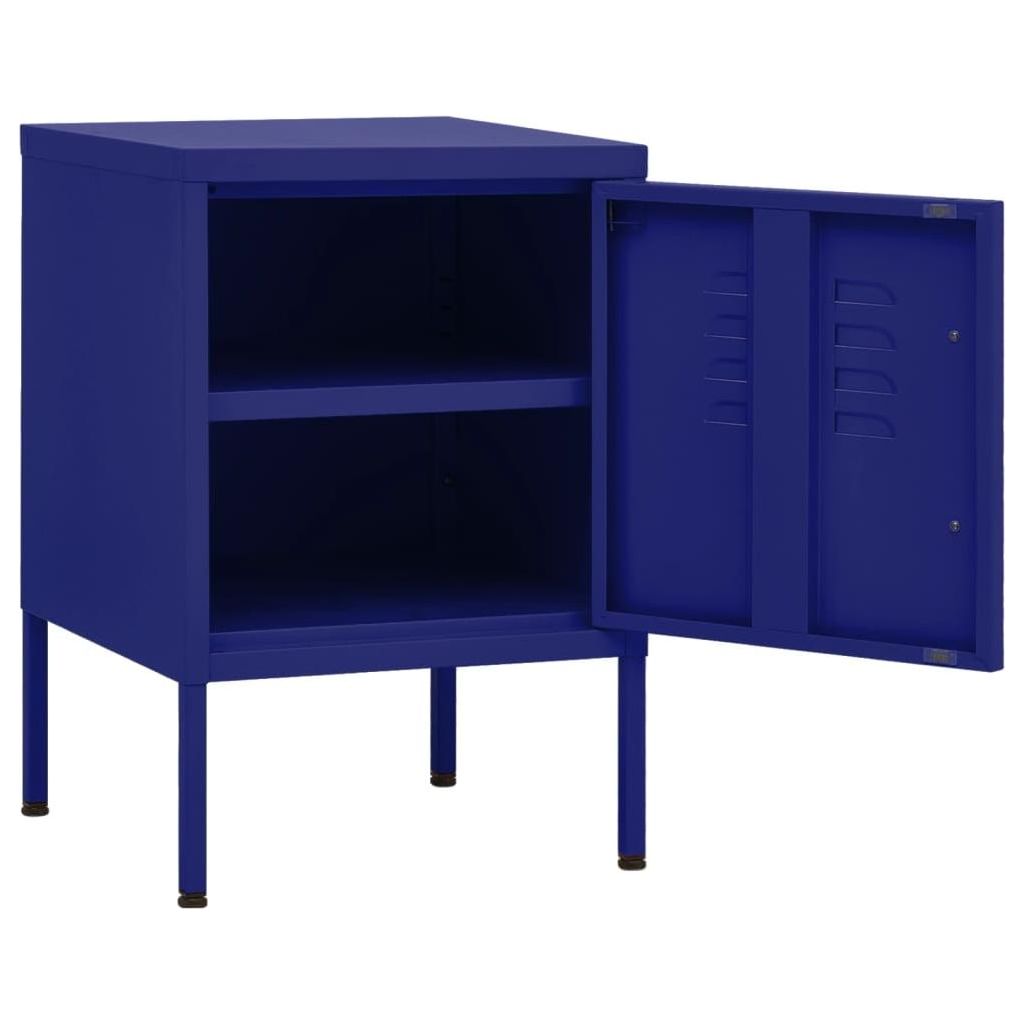 Naktiniai staliukai, 2vnt., tamsiai mėlyni, 35x35x51cm, plienas