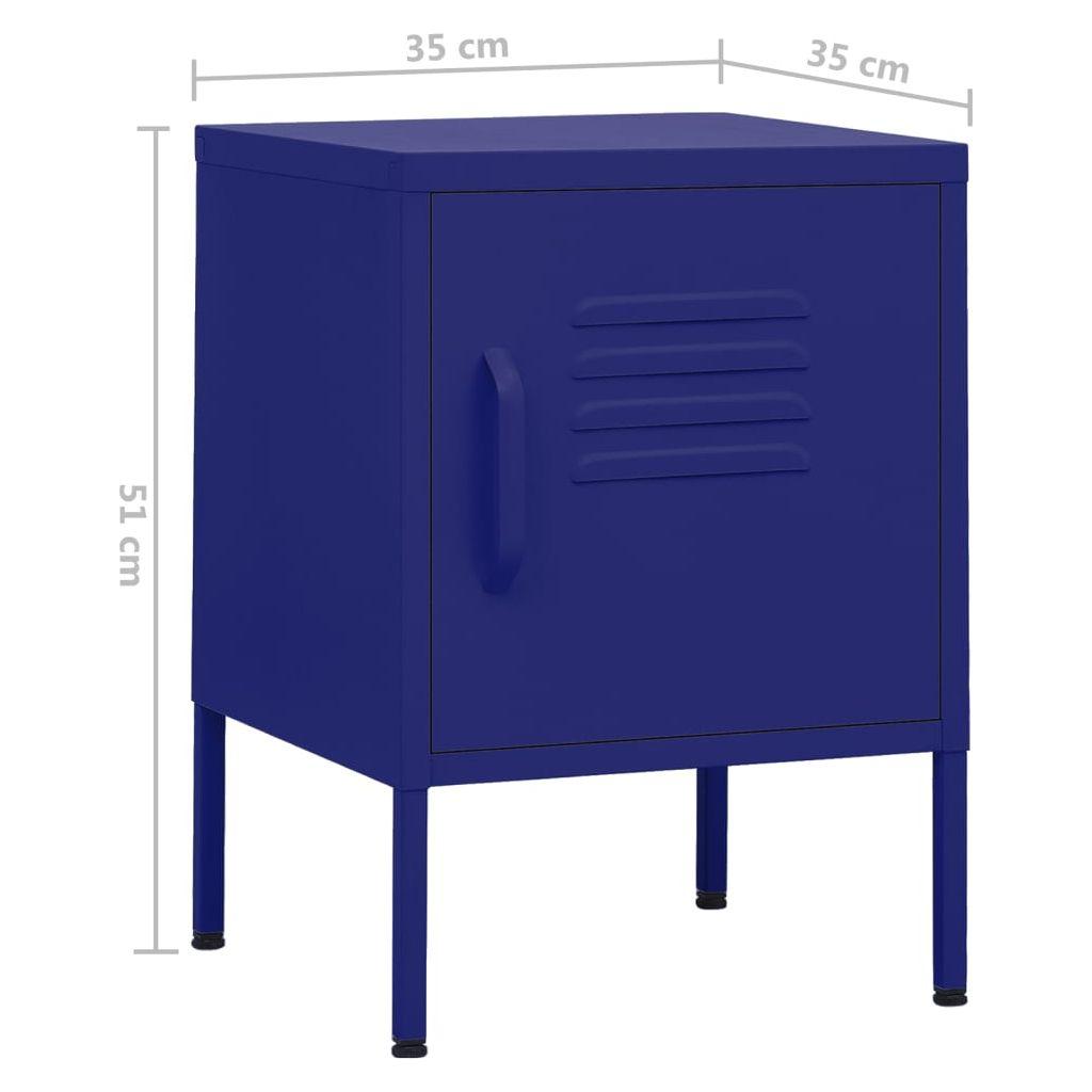 Naktiniai staliukai, 2vnt., tamsiai mėlyni, 35x35x51cm, plienas