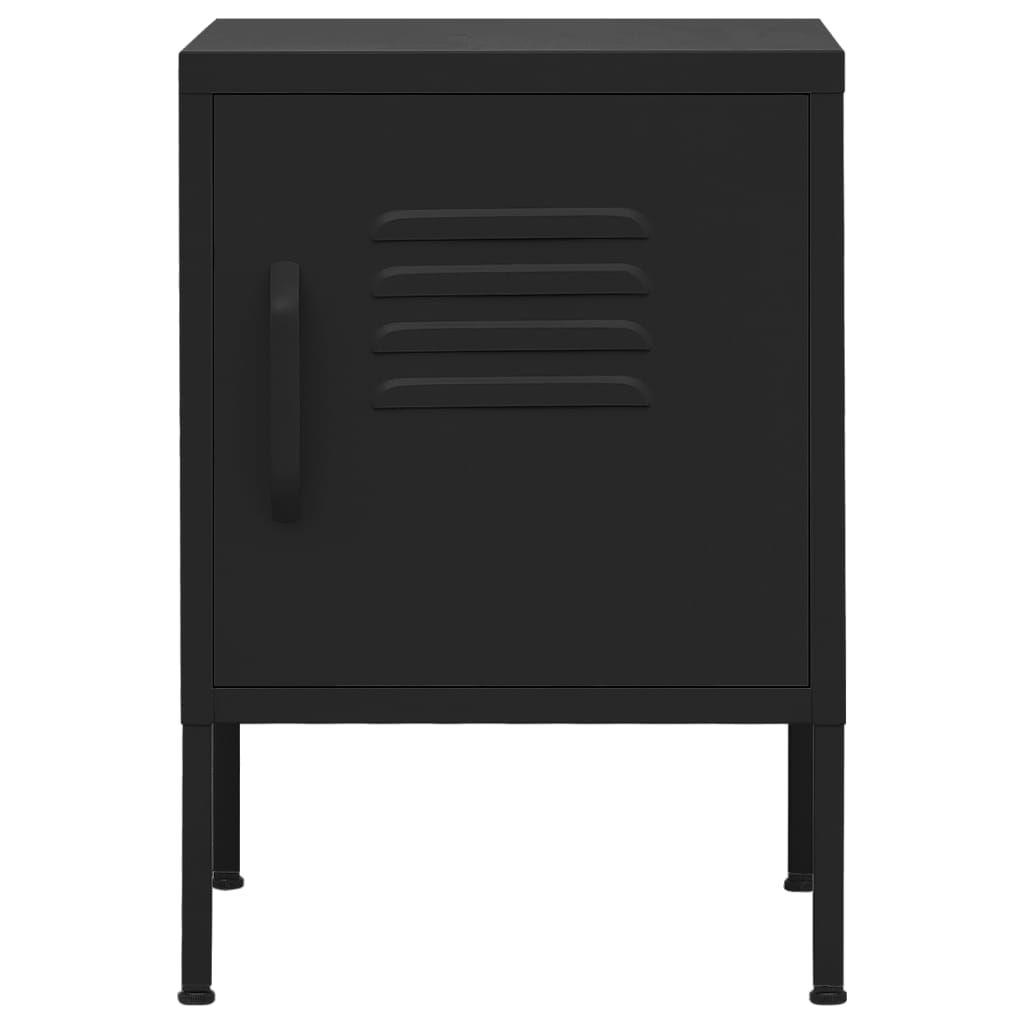 Naktiniai staliukai, 2vnt., juodi, 35x35x51cm, plienas