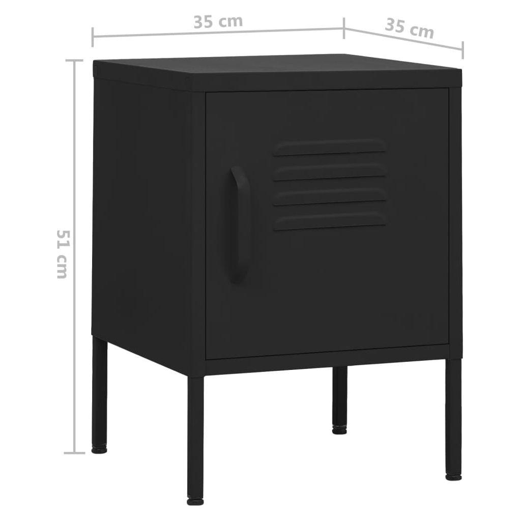 Naktiniai staliukai, 2vnt., juodi, 35x35x51cm, plienas