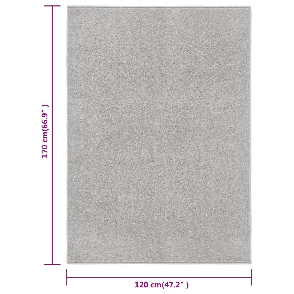 Kilimėlis, šviesiai pilkos spalvos, 120x170cm, trumpi šereliai
