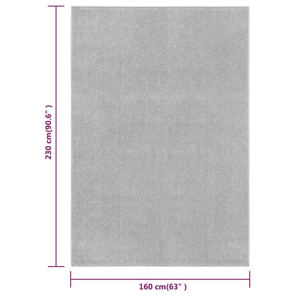 Kilimėlis, šviesiai pilkos spalvos, 160x230cm, trumpi šereliai