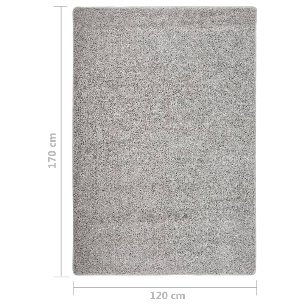 Shaggy tipo kilimėlis, šviesiai pilkas, 120x170cm, neslystantis