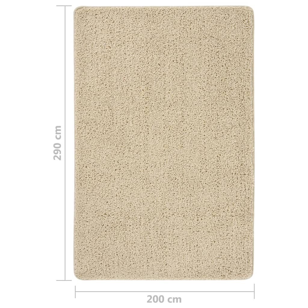 Shaggy tipo kilimėlis, kreminis, 200x290cm, neslystantis