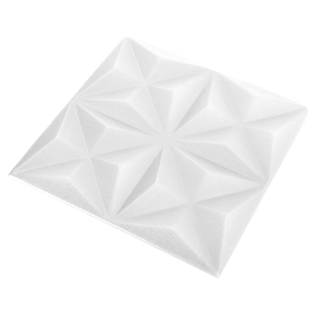 3D sienų plokštės, 24vnt., origami baltos, 50x50cm, 6m²
