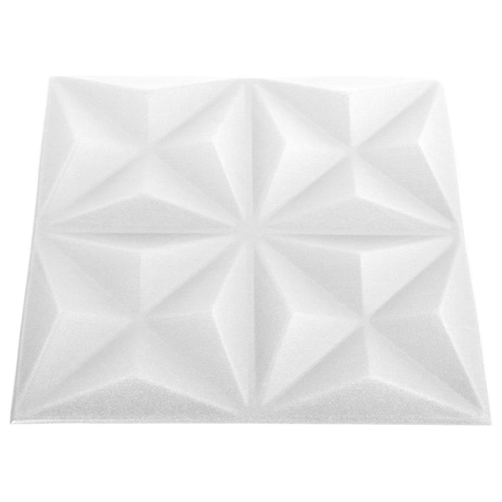 3D sienų plokštės, 48vnt., origami baltos, 50x50cm, 12m²