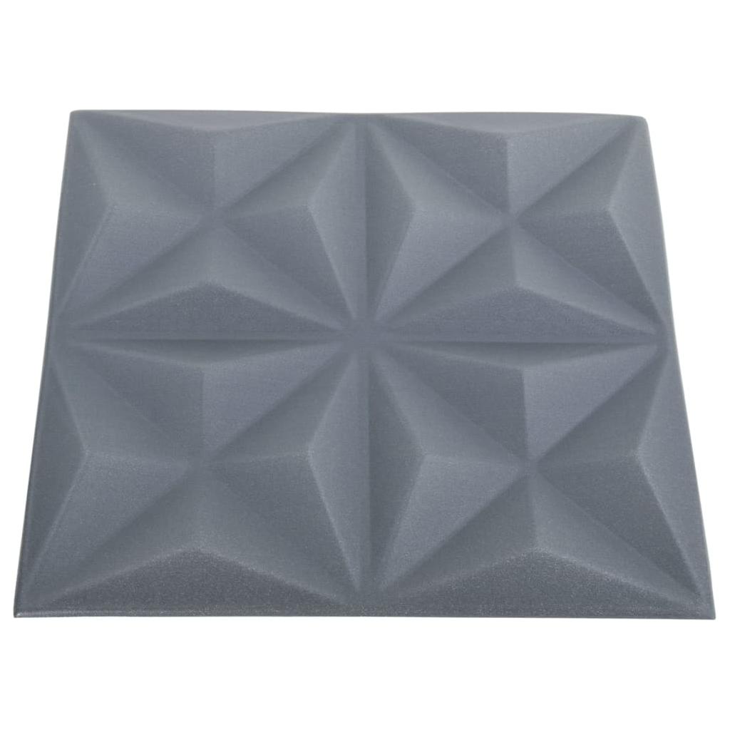 3D sienų plokštės, 48vnt., origami pilkos, 50x50cm, 12m²