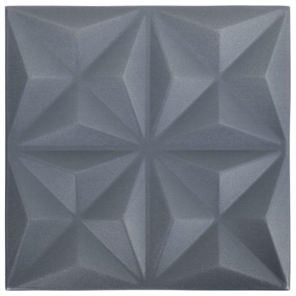 3D sienų plokštės, 48vnt., origami pilkos, 50x50cm, 12m²