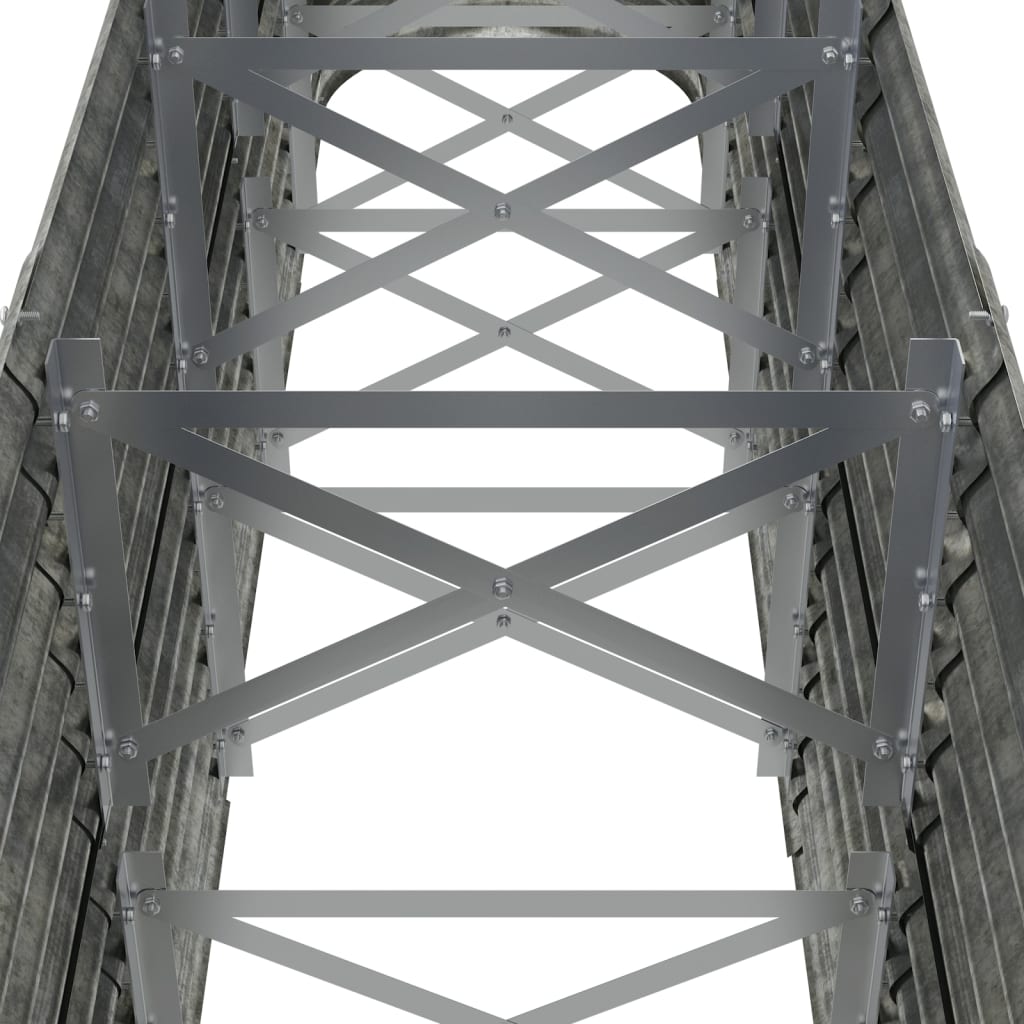 Sodo lovelis, sidabrinis, 224x40x68cm, plienas