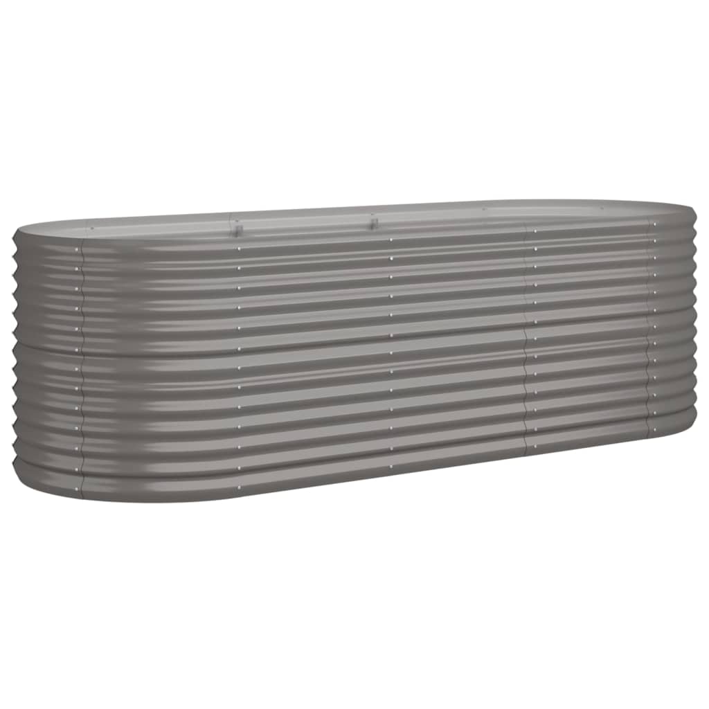 Sodo lovelis, pilkas, 224x80x68cm, plienas