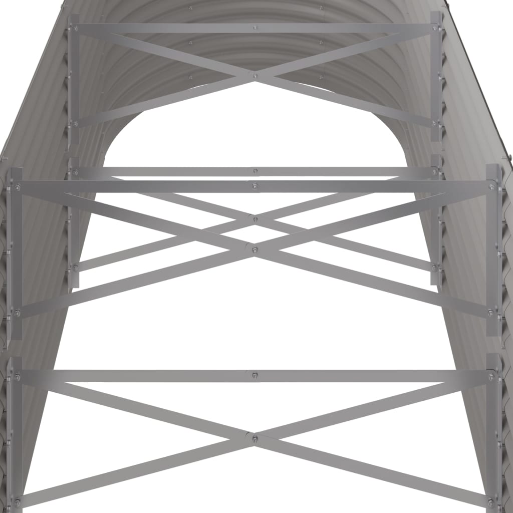 Sodo lovelis, pilkas, 224x80x68cm, plienas