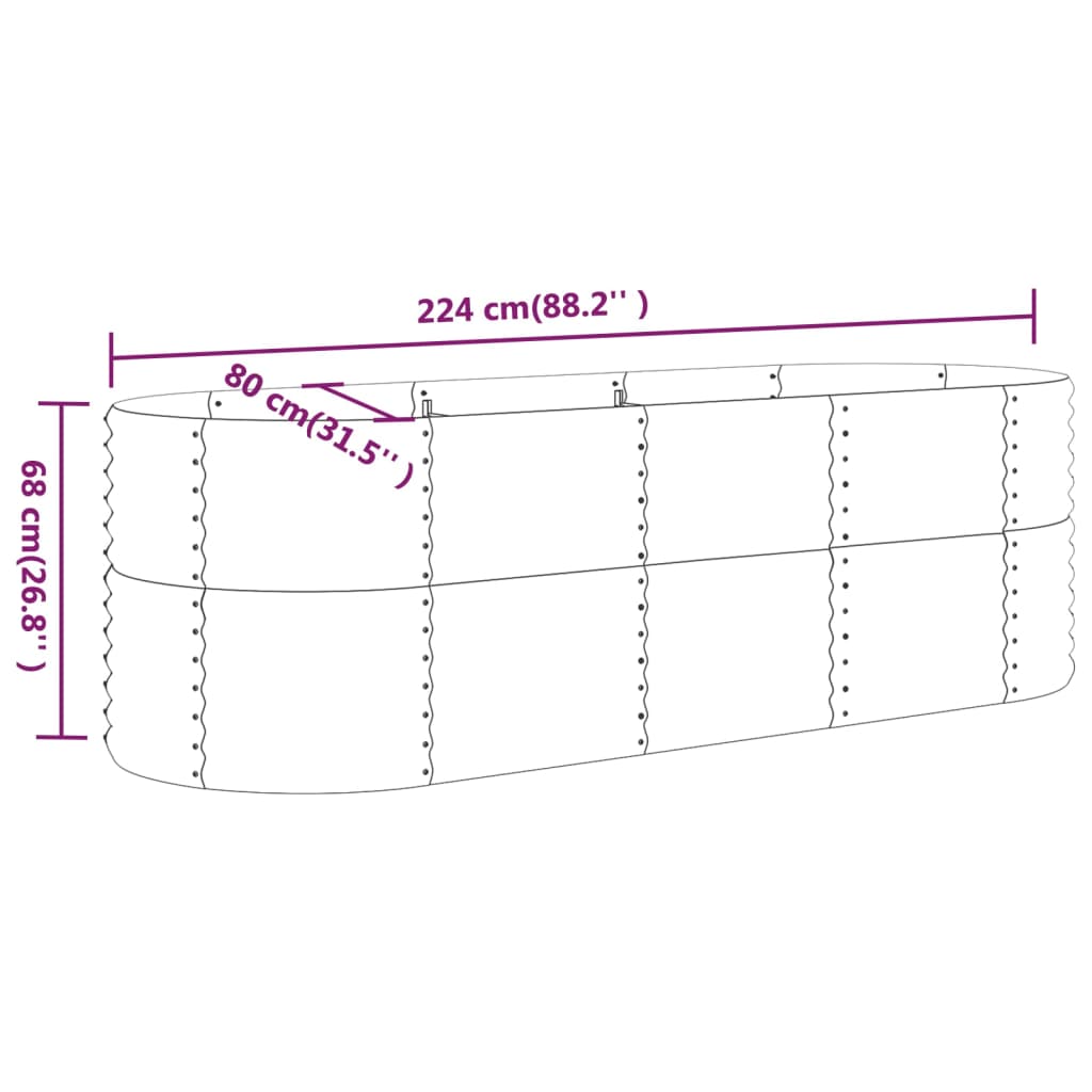 Sodo lovelis, pilkas, 224x80x68cm, plienas