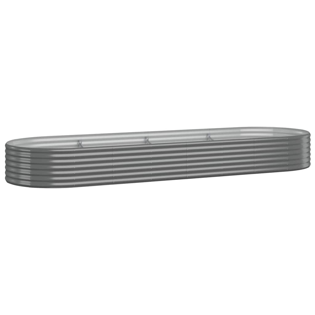 Sodo lovelis, pilkas, 322x100x36cm, plienas