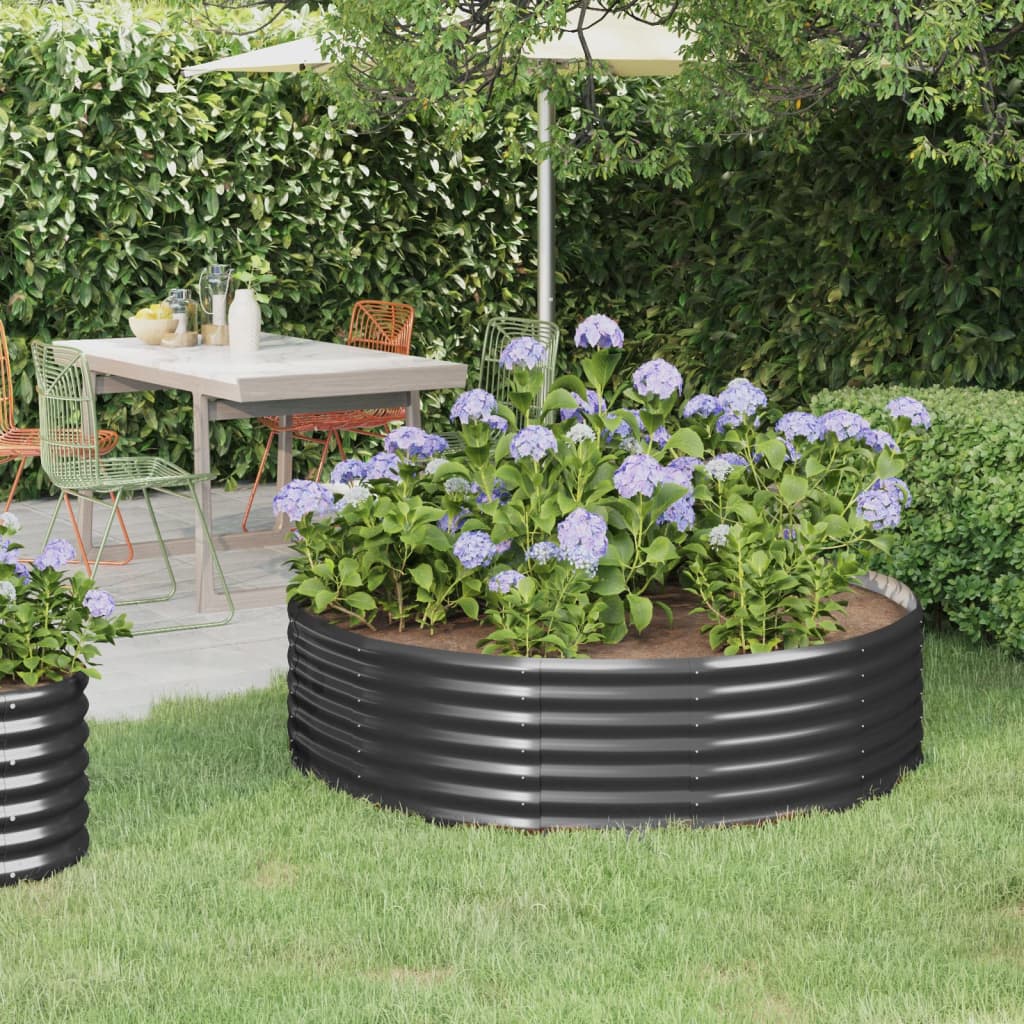 Sodo lovelis, antracito, 140x140x36cm, plienas