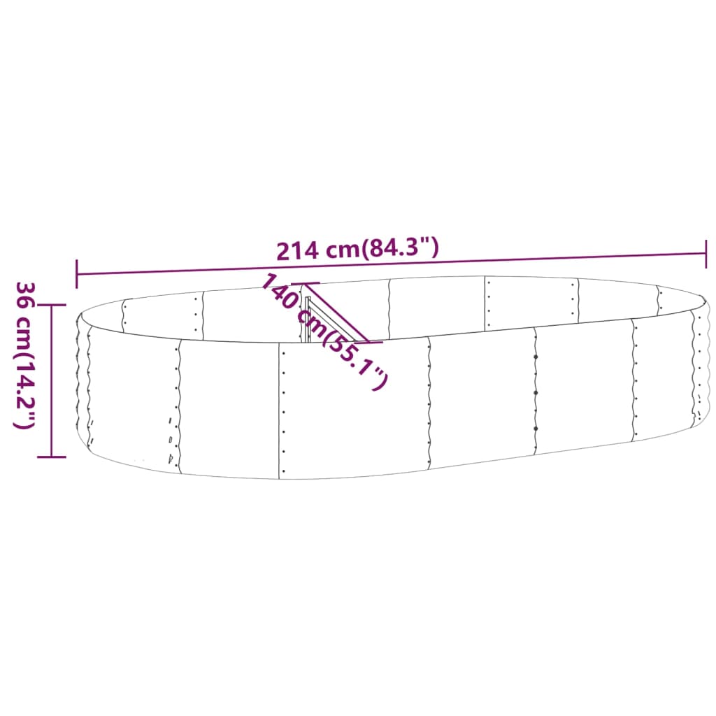 Sodo lovelis, antracito, 214x140x36cm, plienas