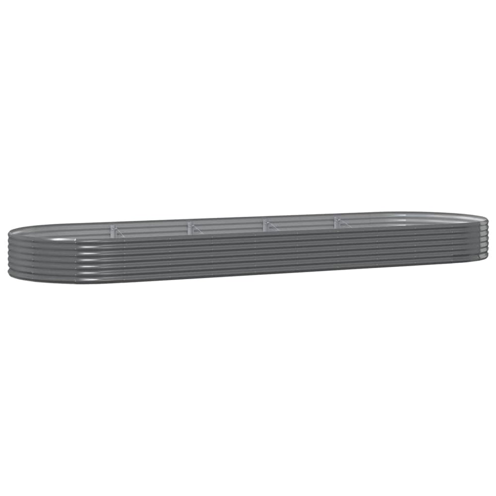 Sodo lovelis, pilkas, 450x140x36cm, plienas