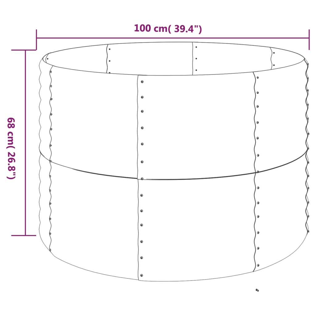 Sodo lovelis, antracito, 100x100x68cm, plienas