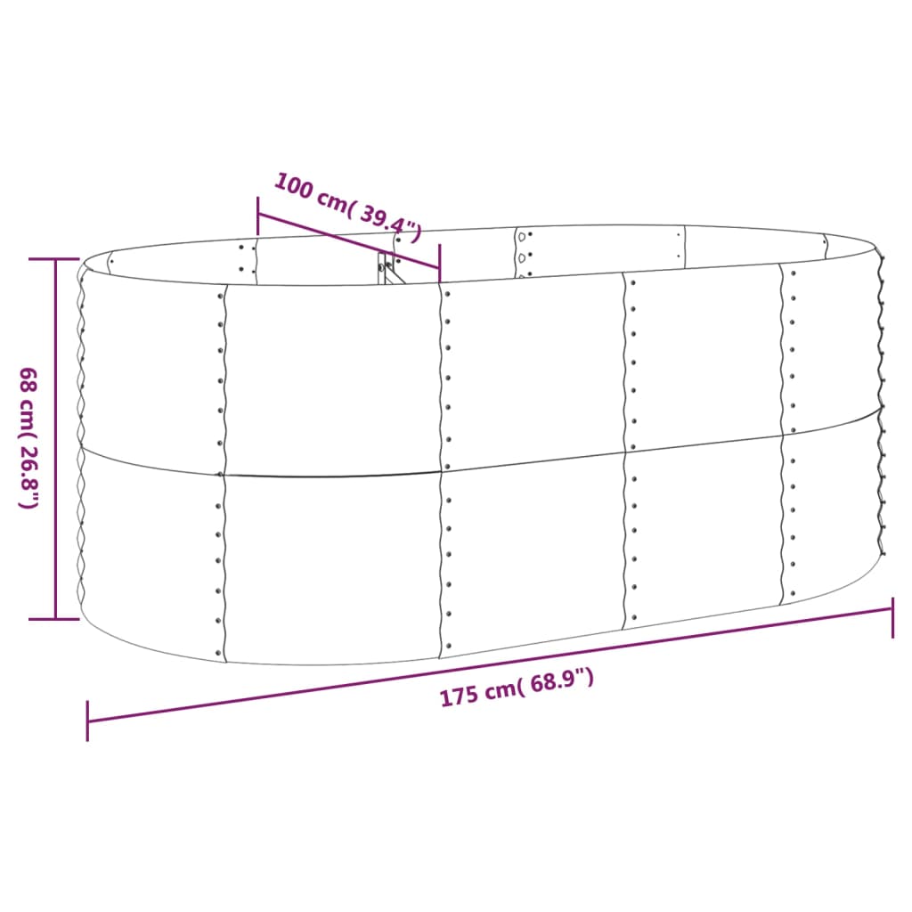 Sodo lovelis, rudas, 175x100x68cm, plienas